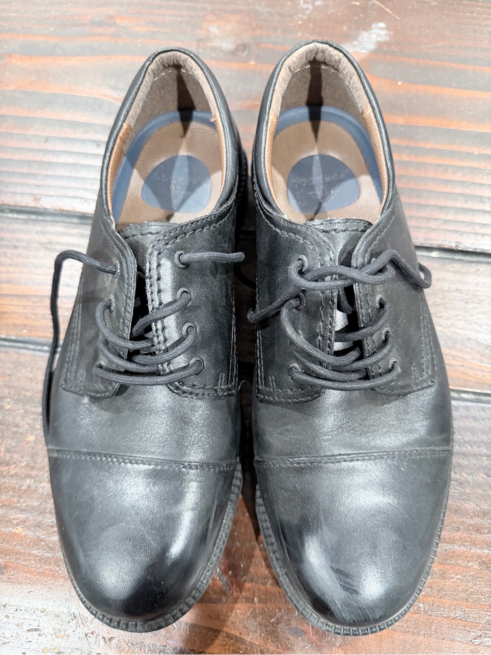Mens black leather dockers